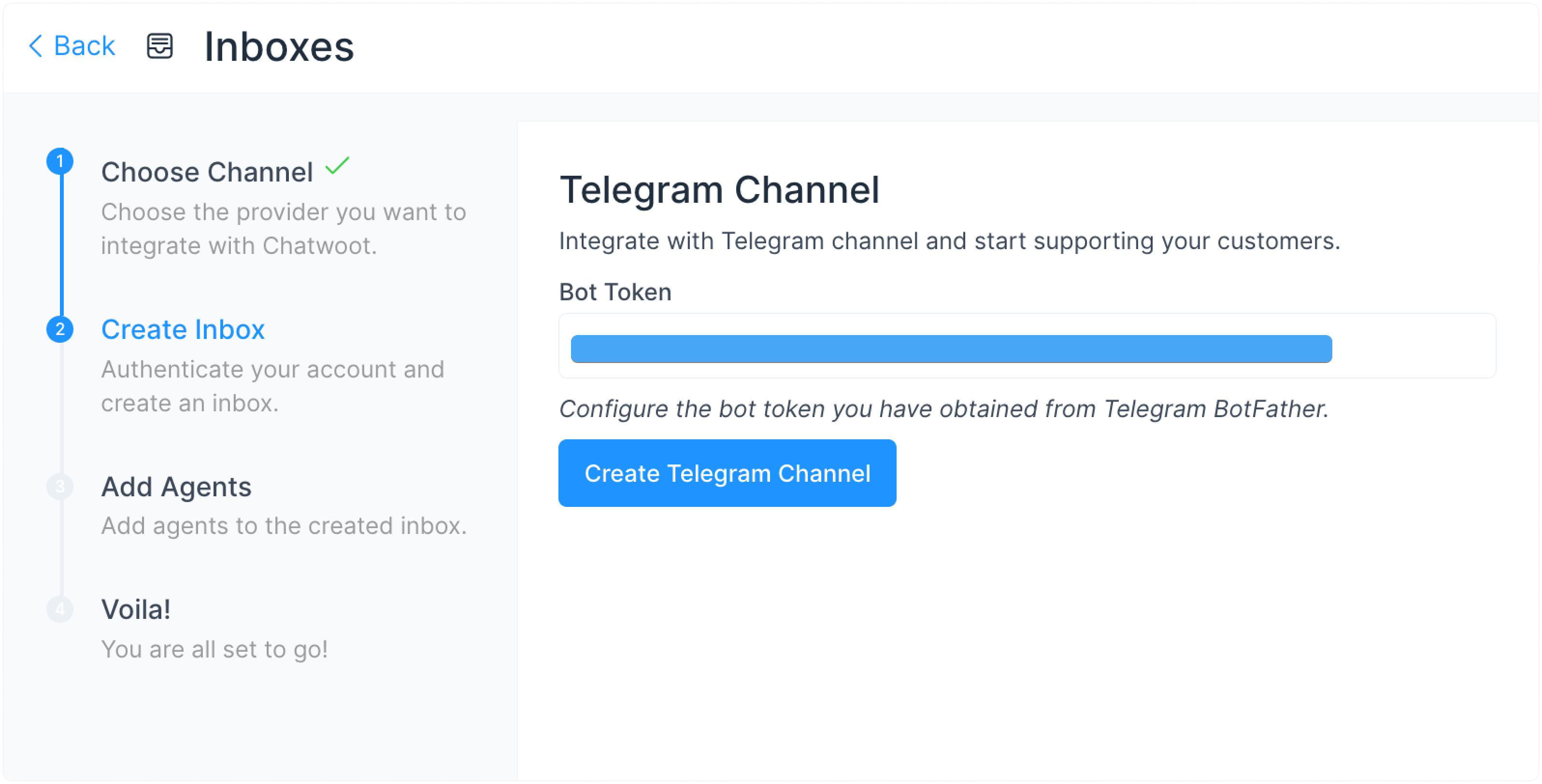 Token del bot de Telegram