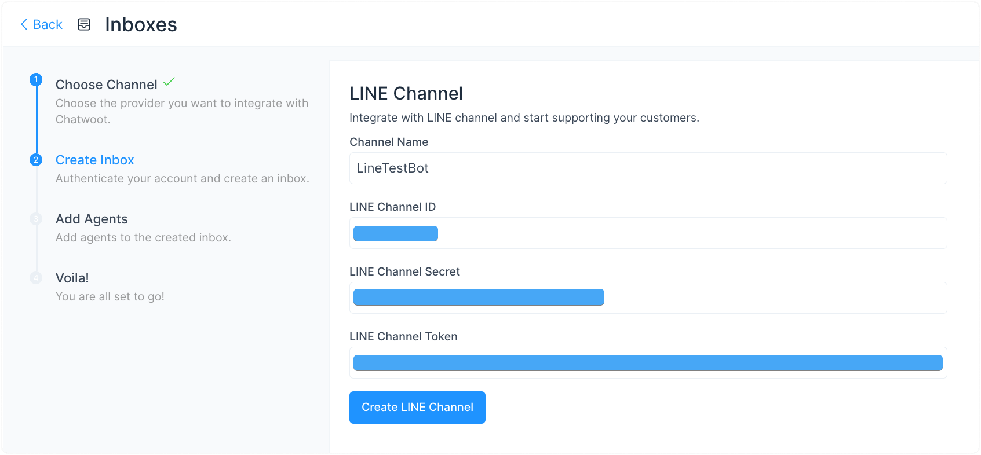 Configuración de canal de LINE