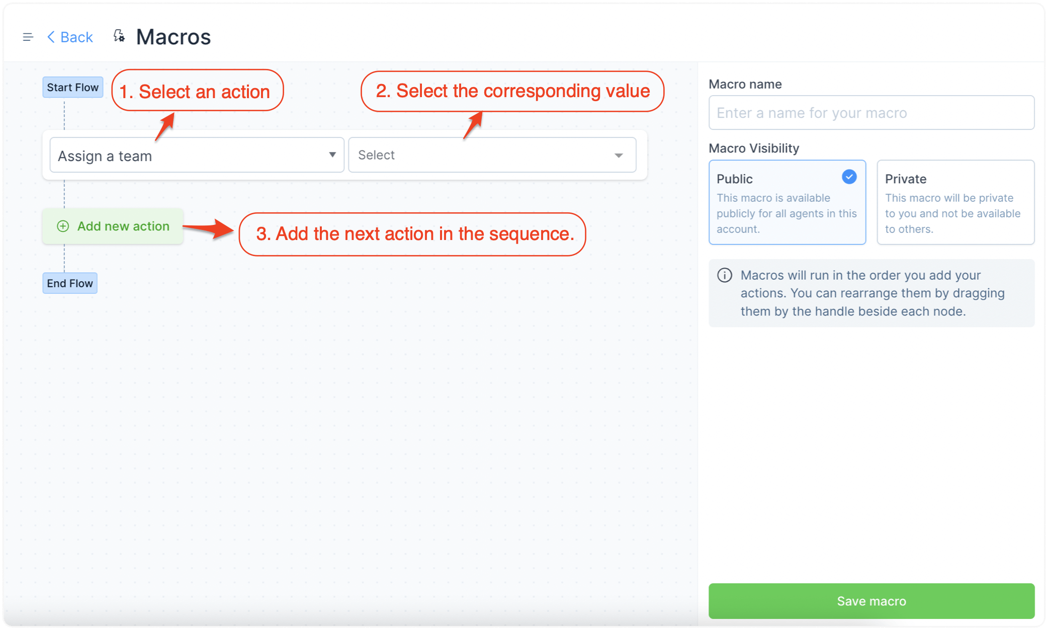 Configuración de macro