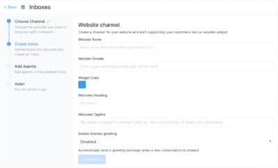 website channel settings in whatchat