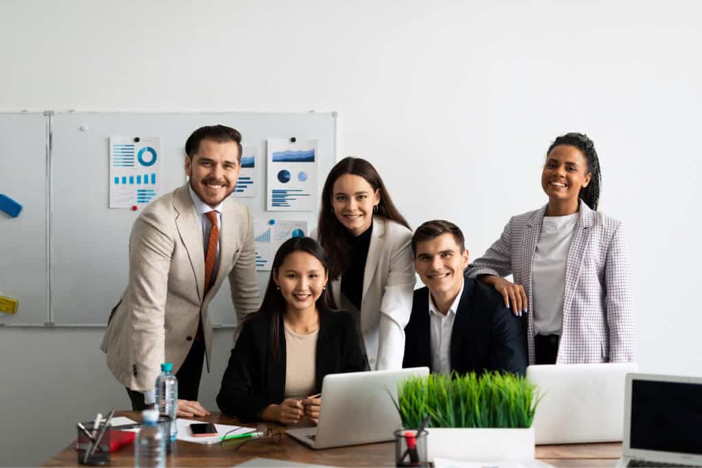 smiling multiethnic international young profession 2023 11 27 04 52 01 utc